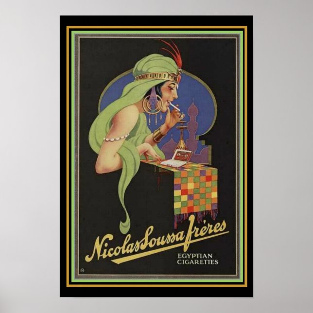 Anúncio de cigarro deco egípcio Poster 13x19 (Frente)