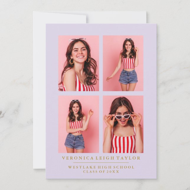 ANÚNCIO DE CLASSY CHIC PHOTO COLLAGE GRADUATION (Frente)