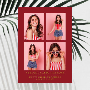 ANÚNCIO DE CLASSY CHIC PHOTO COLLAGE GRADUATION
