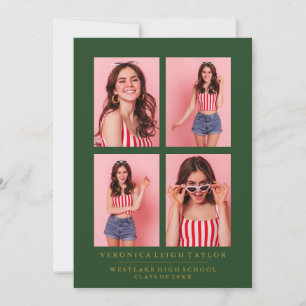 ANÚNCIO DE CLASSY CHIC PHOTO COLLAGE GRADUATION