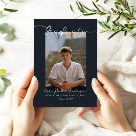 Anúncio de Conclusão de Curso Azul Escuro Elegante