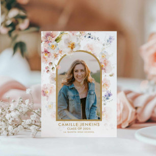 Anúncio de Conclusão de Curso com Foto Boho de Flo