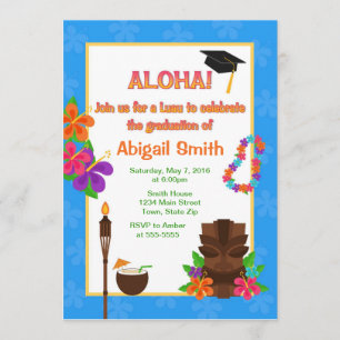 Anúncio de Convite à Festa de formatura Luau