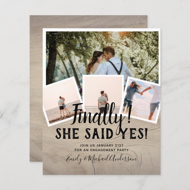 Anúncio de Convite de casamento de FOTO DO ORÇAMEN (Frente/Verso)