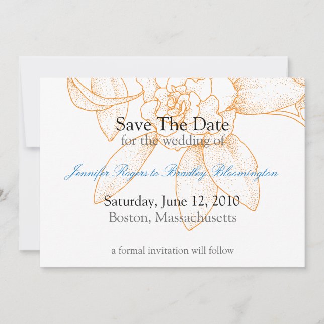 Anúncio de Convite de Noivado Save The Date (Frente)