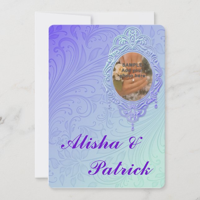 Anúncio de Convite Formal para Casamento de Teal R (Frente)