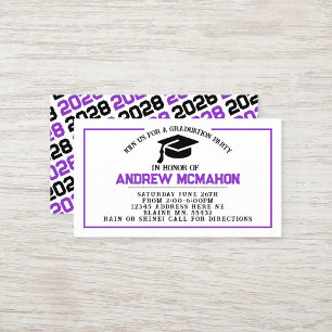 Anúncio de Convite para Graduação em Preto Roxo In