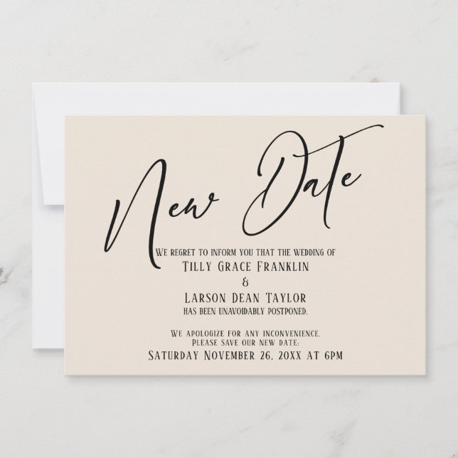 Anúncio de Creme de Data Nova com Letra à Mão Eleg (Frente)