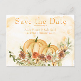 Anúncio de Data de Casamento Abóbora Salvar Rustic