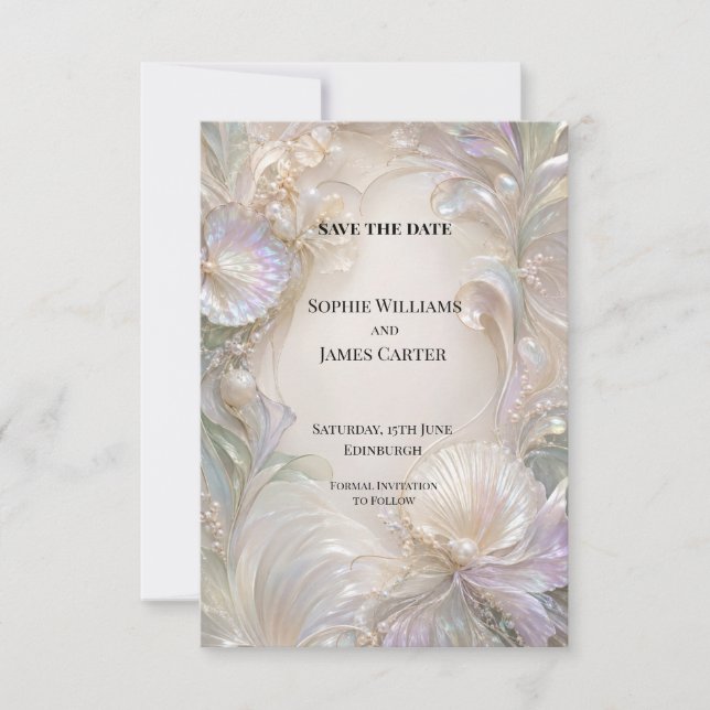 Anúncio de Data de Casamento Botânico em Aquarela  (Frente)
