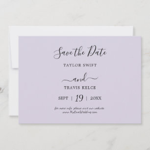 Anúncio de Data de Casamento Coordenada Lavanda Rú