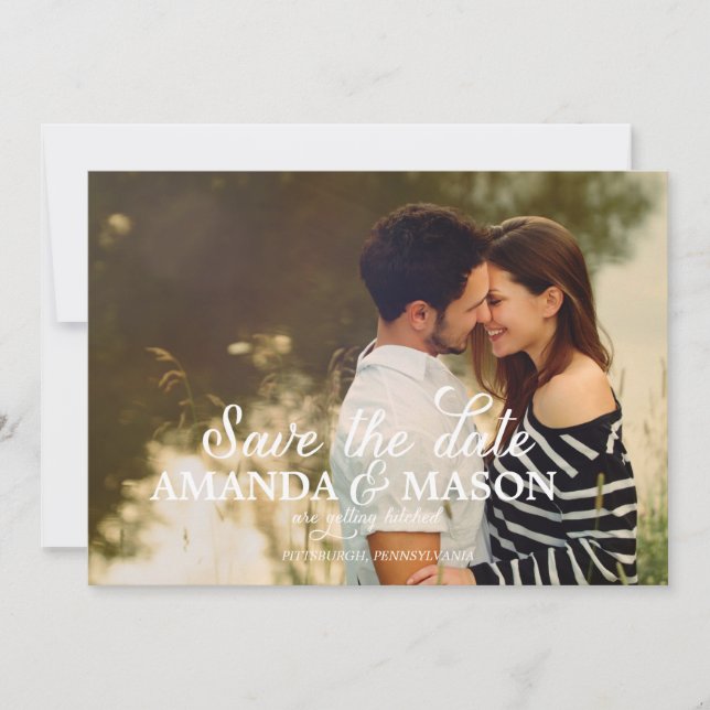 Anúncio de Data para Casamento Foto Salve a Data (Frente)