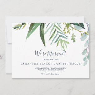 Anúncio de Elopement Greenery de Verão