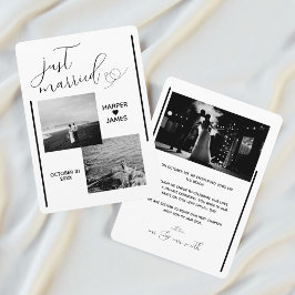 Anúncio de Elopement Mínimo | Branco clássico