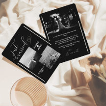 Anúncio de Elopement Mínimo | Preto Moderno