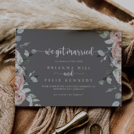 Anúncio de Elopemento da Cinza Rosa Rosa Clássica