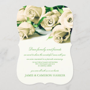 Anúncio de Elopemento de Rosas Brancas Românticas