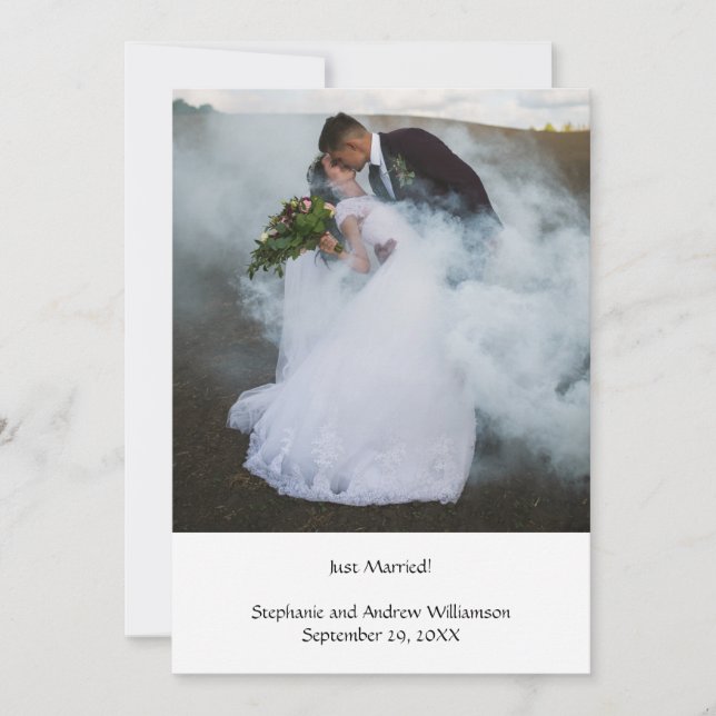 Anúncio de Elopemento Personalizado de Casamento d (Frente)