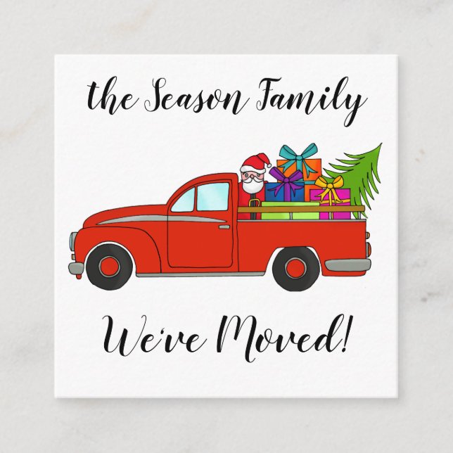 Anúncio de endereço, carro de Natal e presentes (Frente)