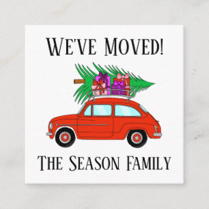 Anúncio de Endereço Carro Vermelho com Presentes d