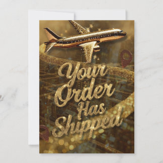 Anúncio de Envio de Pedido Glitter Dourado Glam 