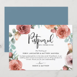 Anúncio de Evento Adiado Cartão Dusty Blue Peach