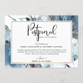 Anúncio de Evento Adiado Cartão Floral Azul