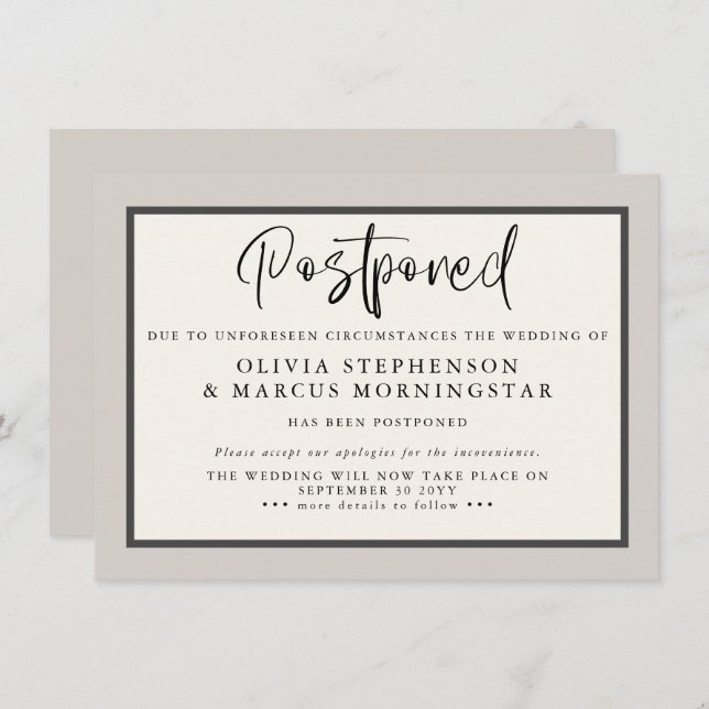 Anúncio de Evento Modernamente Adiado Earthtones (Frente/Verso)