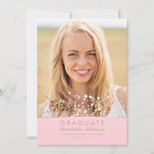 Anúncio de Festa de formatura de Foto Dourada e Ro (Frente)