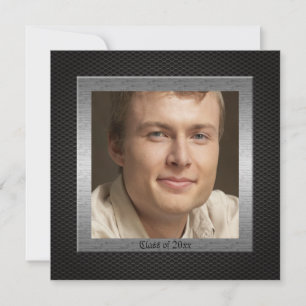 Anúncio de festa de formatura metálica de carbon