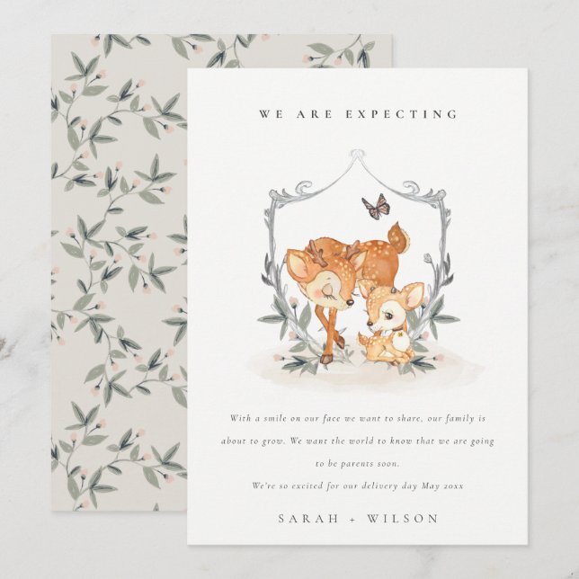 Anúncio de Festa Floral de Crest Mãe Bela Deer Faw (Frente/Verso)