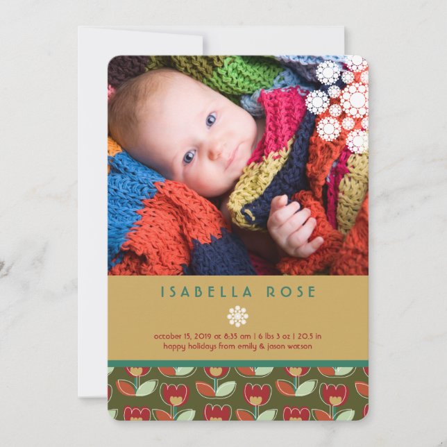 Anúncio de Festivo Tulips Feriado Foto de Nascimen (Frente)