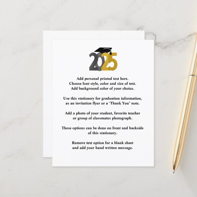 Anúncio de Formando da Classe Dourada e Prateada d (Frente/Verso In Situ)