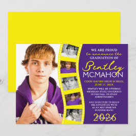 Anúncio de Formando de Fita de Foto Púrpura e Amar