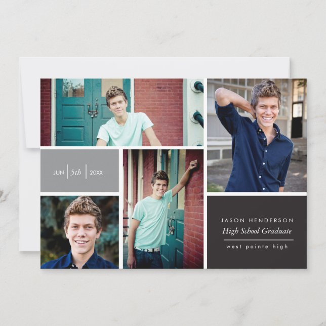 Anúncio de Formando de Foto em Bloco de Cores (Frente)