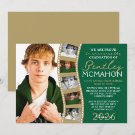 Anúncio de Formando de Foto em Verde e Bronze