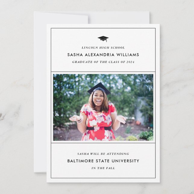 Anúncio de Formando de Foto Moderno do boné de for (Frente)