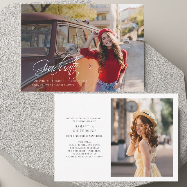 Anúncio de Formando de Foto para Graduação 2025 (Graduation 2025 Photo Grad Announcement)