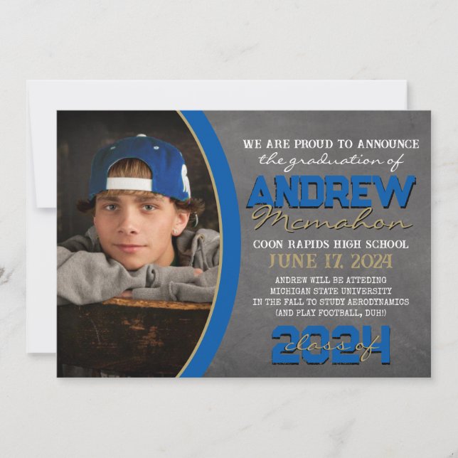 Anúncio de Formando de quadro chalkboard Real Azul (Frente)