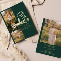 Anúncio de Formatura 2026 Verde com Foto em Folha 