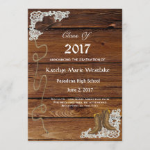 Anúncio de Formatura 20XX Wood, Boots & Lace