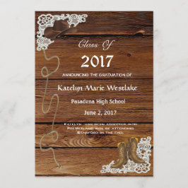 Anúncio de Formatura 20XX Wood, Boots & Lace