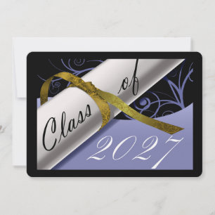 Anúncio de Formatura Azul Céu e Dourado
