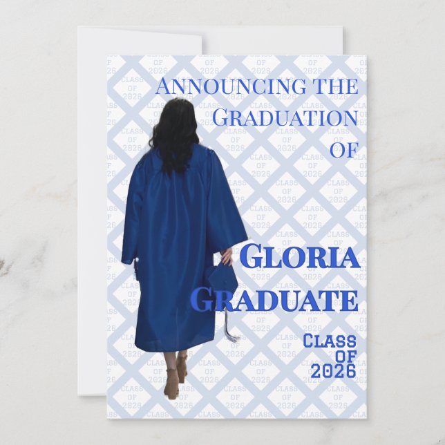 Anúncio de Formatura Azul e Branco (Frente)