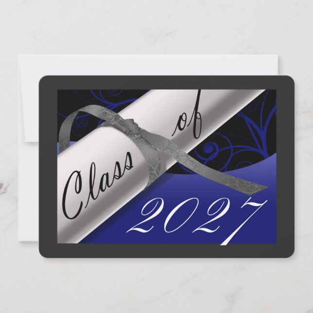 Anúncio de Formatura Azul e Prata (Frente)