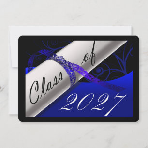 Anúncio de Formatura Azul e Preto