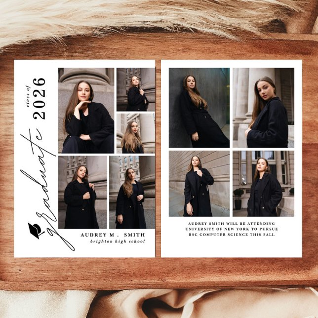 Anúncio de Formatura com 9 Fotos em Modelo Moderno (Criador carregado)