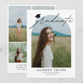 Anúncio de Formatura com Arco Boho Moderno 6 Fotos