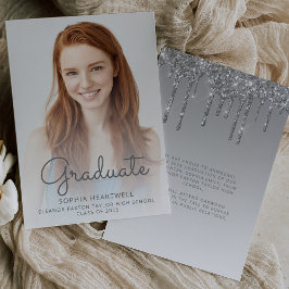 Anúncio de Formatura com Brilho Prateado de Foto 2