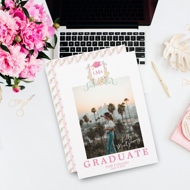 Anúncio de Formatura com Foto de Monograma de Arti (Criador carregado)